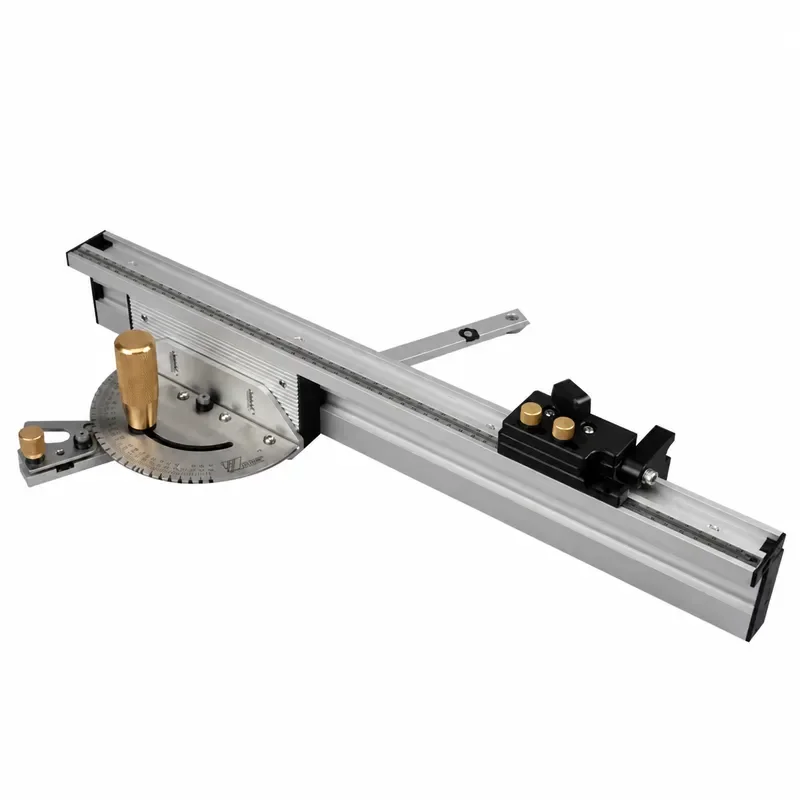 Miter Gauge + Aluminium Fence 450mm/600mm + Flip Stop, Brass/Aluminum Handle for you to choose