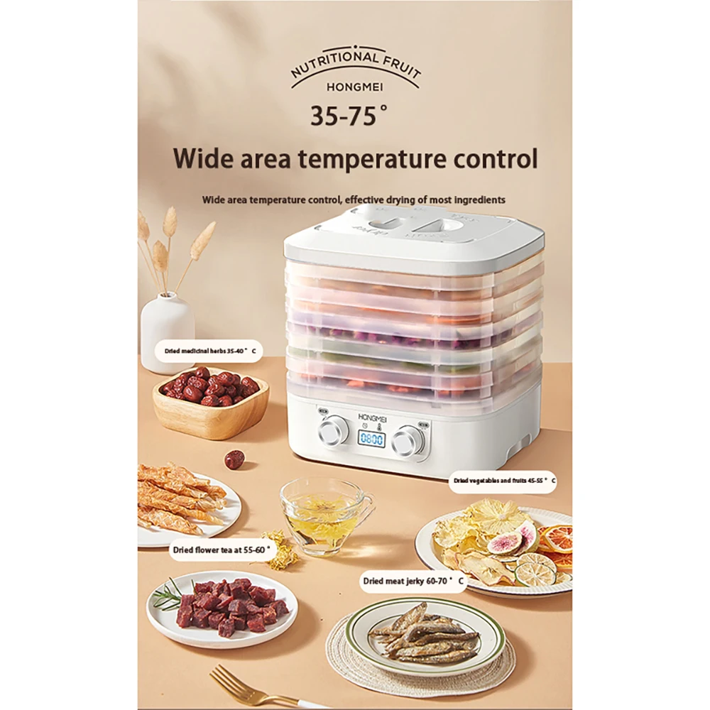 Dried Fruit Vegetables Meat Dehydrator 5 Plates 220V 110V Beef Jerky Tea Snacks Air Electric Food Dryer Machine 식품건조기 음식짤순 건조기시트