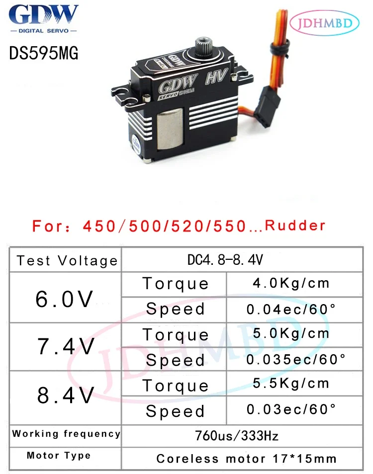 Motor sin escobillas/sin núcleo, Servo helicóptero RC GDW HV Original DS290/ 295MG DS590/595MG DS820MG BLS892/895HV G50 G55 G92 G95