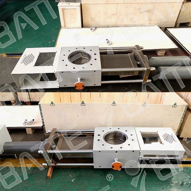 polymer melt filter plate type continuous screen changer for plastic extrusion line