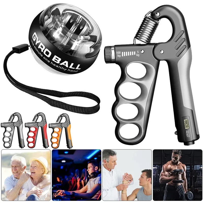 Power Wrist Ball LED Auto-Start Grip Gyro Ball Gyroscope Trainer Hand Muscle Relax Arm Fitness Domowe ćwiczenia Sprzęt sportowy