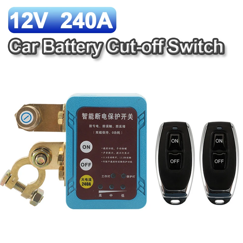 

12V Car Smart Battery Power Cut-off Switch Remote Control Anti-leakage Auto Power Relay Low Power Detection Protection Device