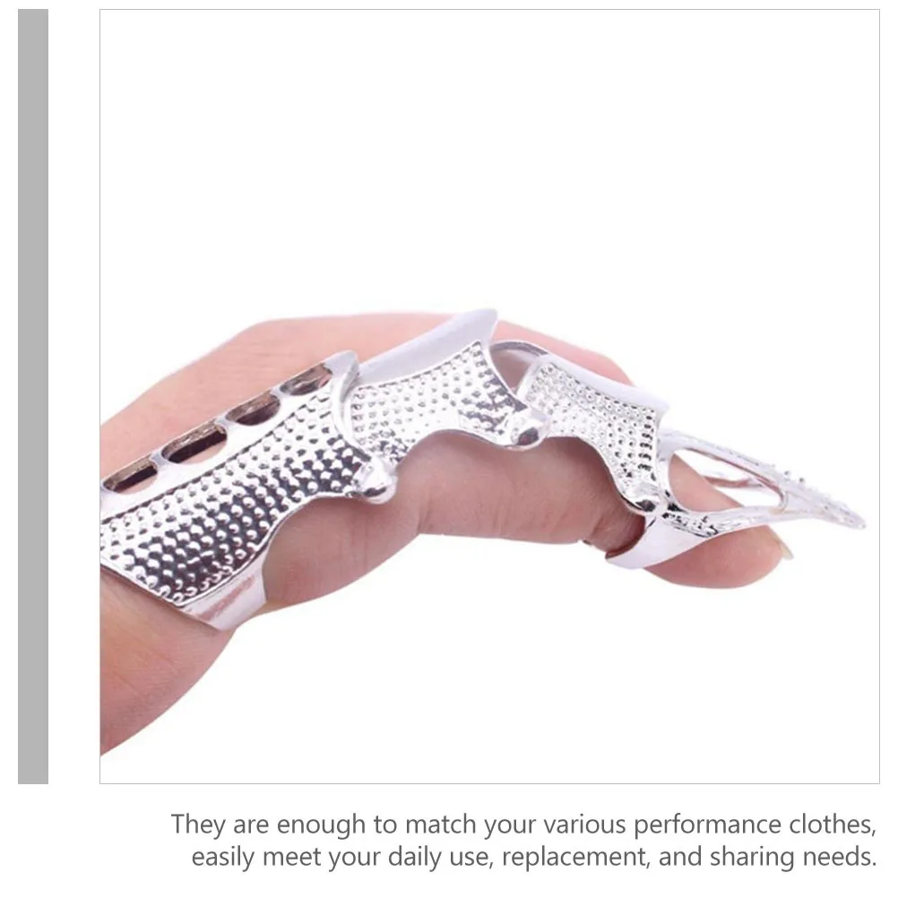

3Pcs Alloy Hollow Out Fingertip Nail Claw Rings Finger Rings Fake Nails Cosplay Belly Dance Halloween Costume Accessories