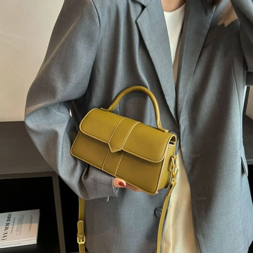 

Pu Leather Women Commute Crossbody Bag Square Carrying Vintage Underarm Handbag Lightweight Minimalist Fashion Shoulder Bag