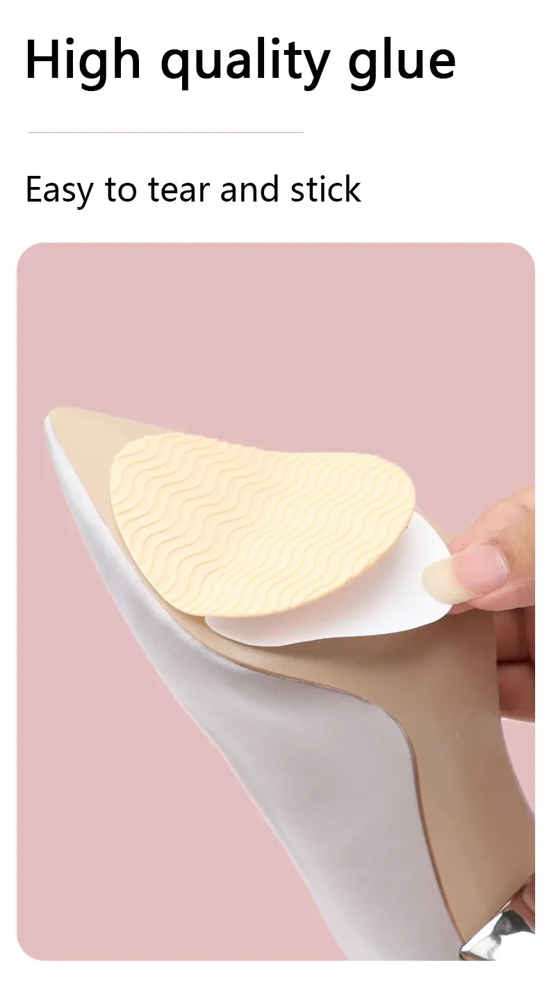 Rutschfeste Schuhpolster, selbstklebende Schuhgriffe, Gummi-Antirutsch-Einlegesohlen, Klebe-Schutz, Silikon, widerstandsfähig, Sohlenabdeckung für hohe Absätze – Detail 5