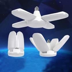 Led Folding Four-leaf Deformable Lights E27 60W Garage Ceiling Lights Home Lighting Ultra Bright Warehouse Industrial Lamp Bulb