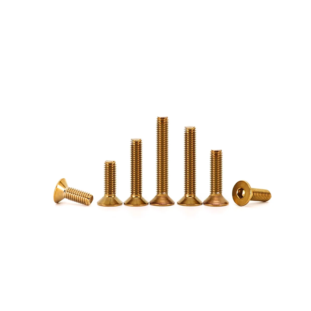 304 Stainless Steel Countersunk Hexagonal Steering Wheel Screw / Titanium Gold Fixing Bolt