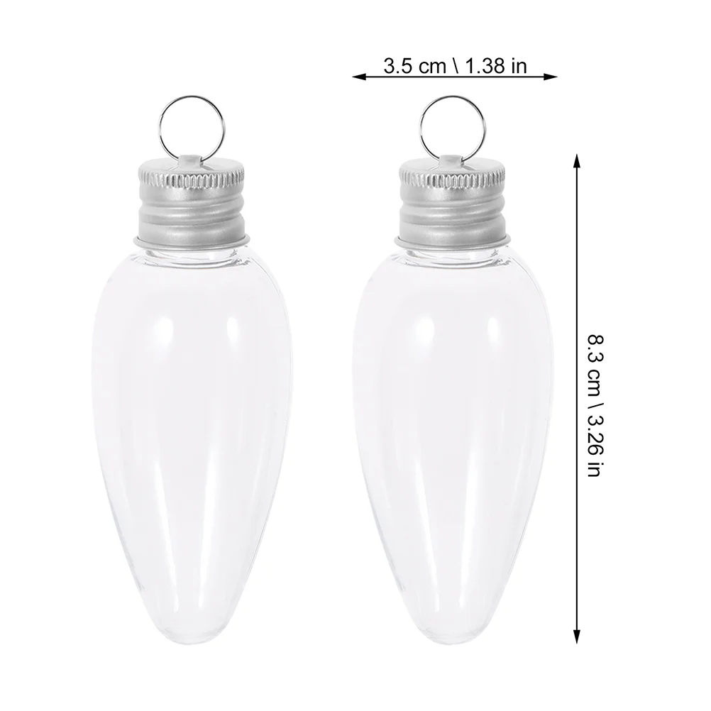 20 Pcs Small Light Bulb Candy Bottle Christmas Tree Decorations Party Favor Containers Storage Metal Ornament Banquet for