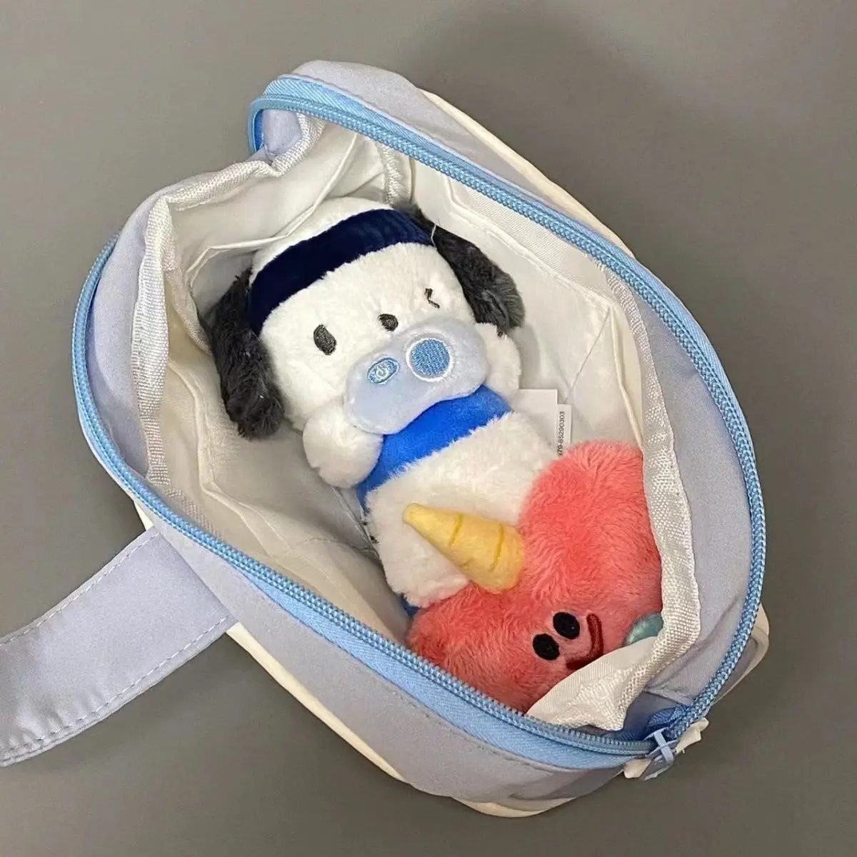 Imagem -03 - Estojo para Lápis Kawaii para Estudante Bolsa de Lápis Gato Filhote dos Desenhos Animados Cor Rosa e Azul Papelaria de Alta Capacidade pc