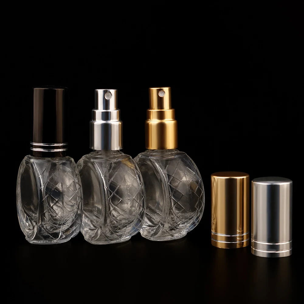 5ml Mini Spray Bottle Oblate Glass Refillable Perfume Bottle Transparent Empty Fragrance Bottles Atomizer Cosmetic Packaging