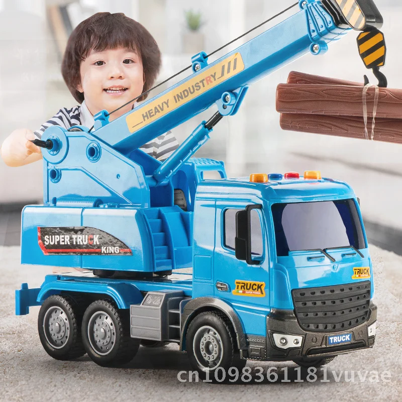 Gru a torre grande per bambini Giocattolo Veicolo di ingegneria Inerzia Modello di auto Simulazione Attrezzatura da costruzione Set da gioco educativo per