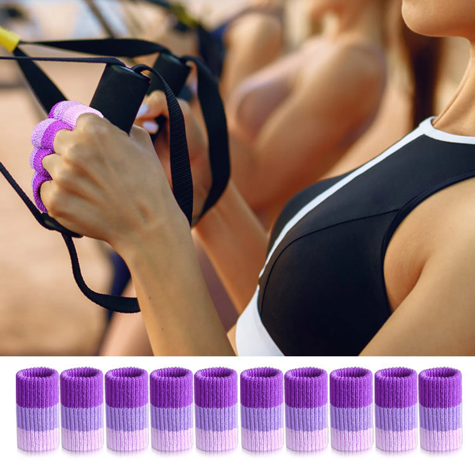 

10Pcs Finger Protection Arthritis Support Thumb Brace Protector Pain Relief Fitness Sports Elastic Finger Compression Sleeves