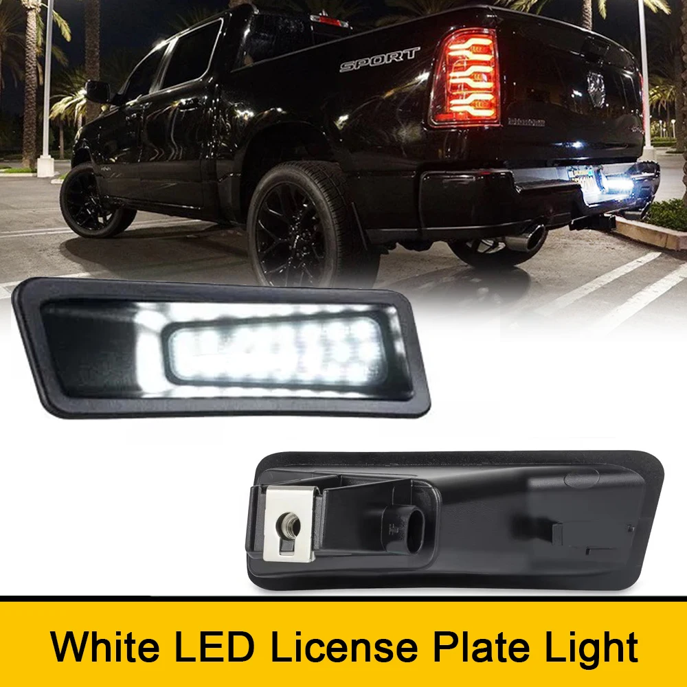 

For Dodge Ram 1500 Model 2019-2023 LED Tail License Number Plate Lights Canbus Free Error Car Styling Reverse Parking Lamp 6000K