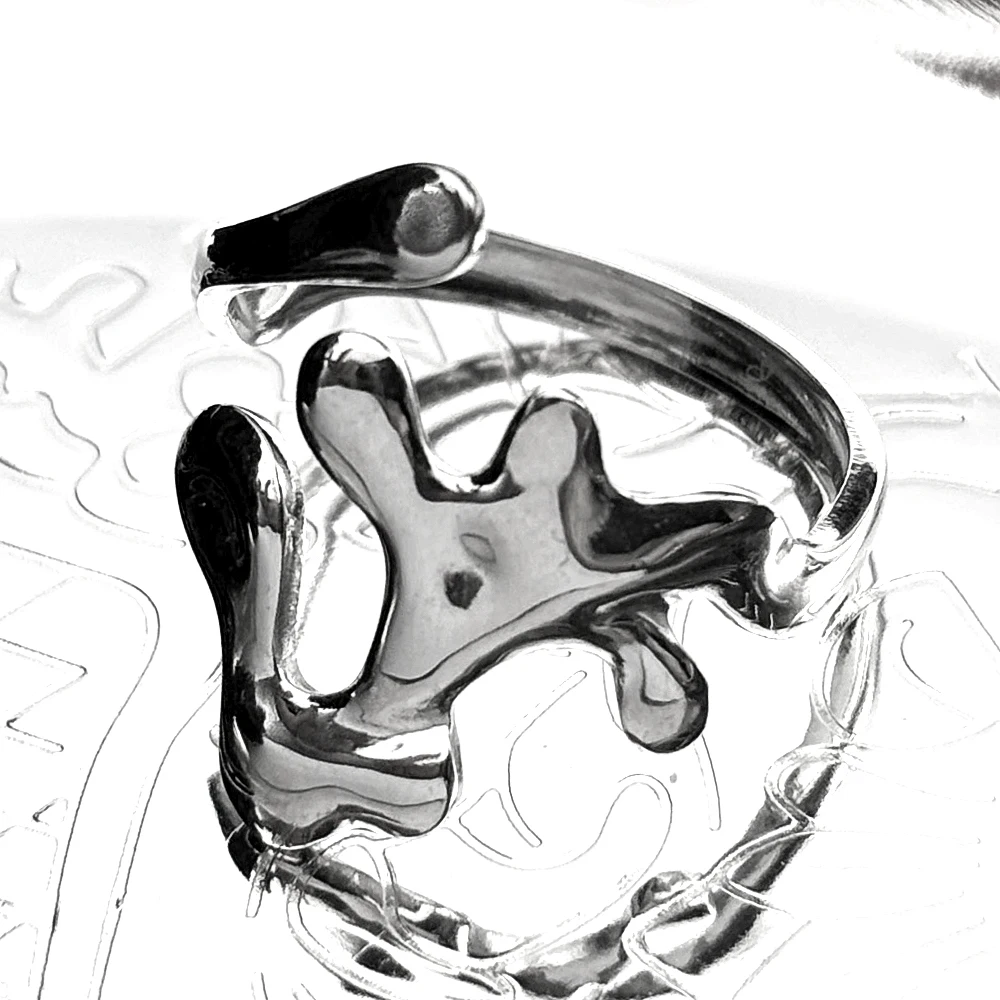 

Silver Color New Trend Rings Vintage Elegant Irregular Hollow Branches Adjustable For Women Party Stainless Steel Jewelry Gifts