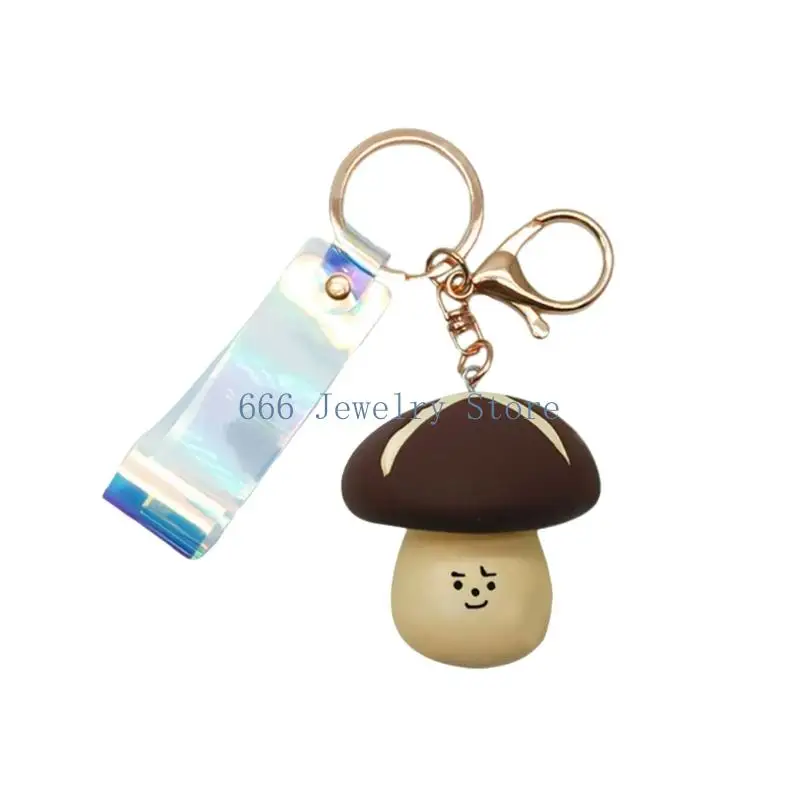 F2TD Adorable Cartoon Vegetable Keychain Farm Charm Rubber Keyring For Keys Bags