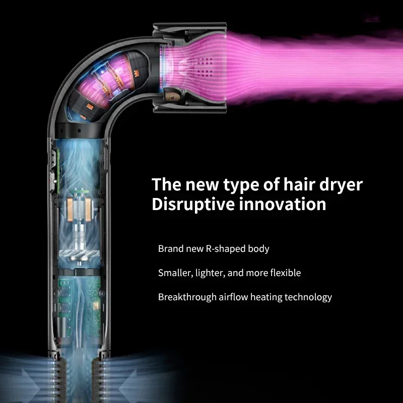مجفف شعر أصلي نقي عالي الطاقة بقدرة 1400 وات، يجفف الشعر بسرعة، جسم خفيف الوزن، منخفض الضوضاء، يأتي مع أنواع مختلفة من الفوهات