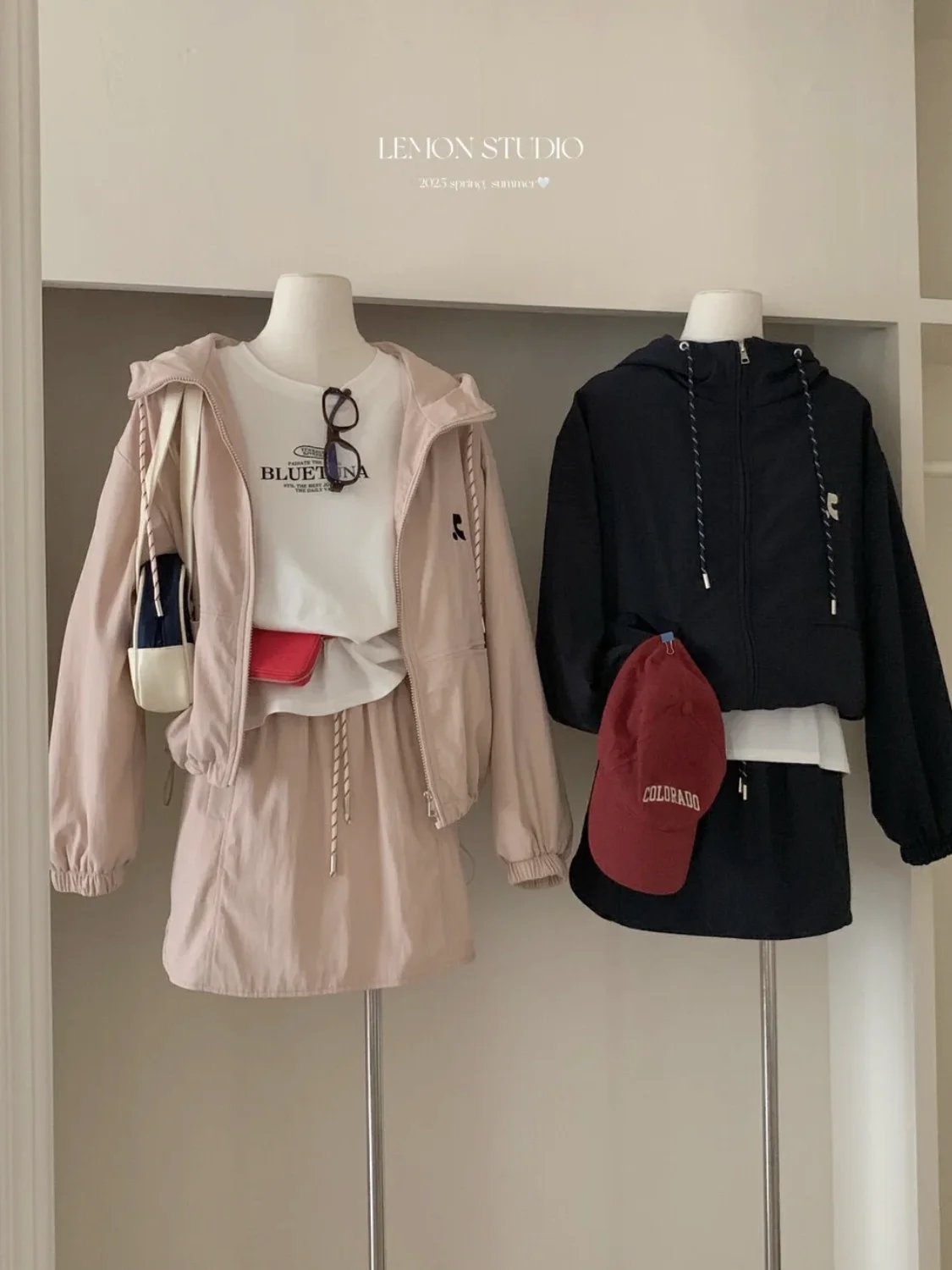 

Slimming Fashion Outerwear Skirt Set Women's Loose Simple Sporty Hooded Two-Piece Suit Chinese Brand Spring Long Sleeve
