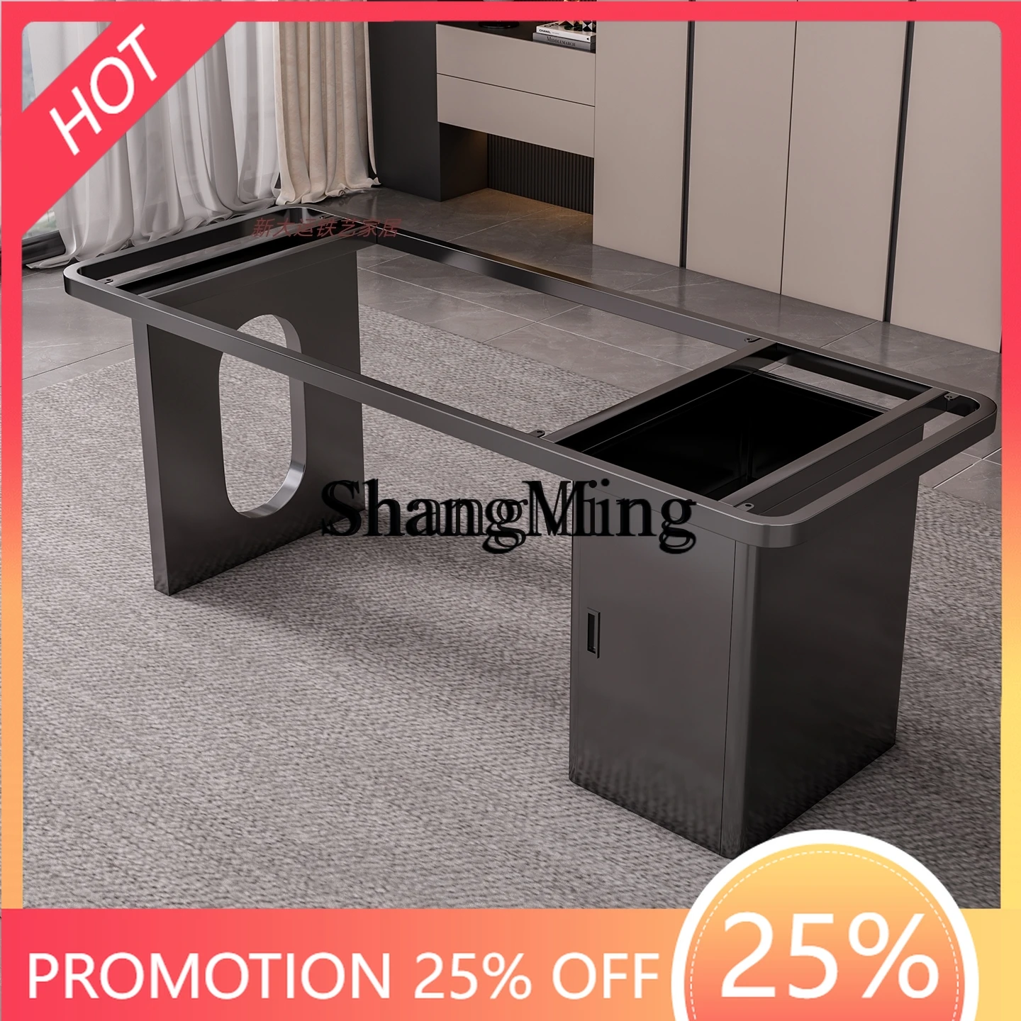 FG good-looking marble tea table base luxury stone table support legs stainless steel rock slab balcony shelf