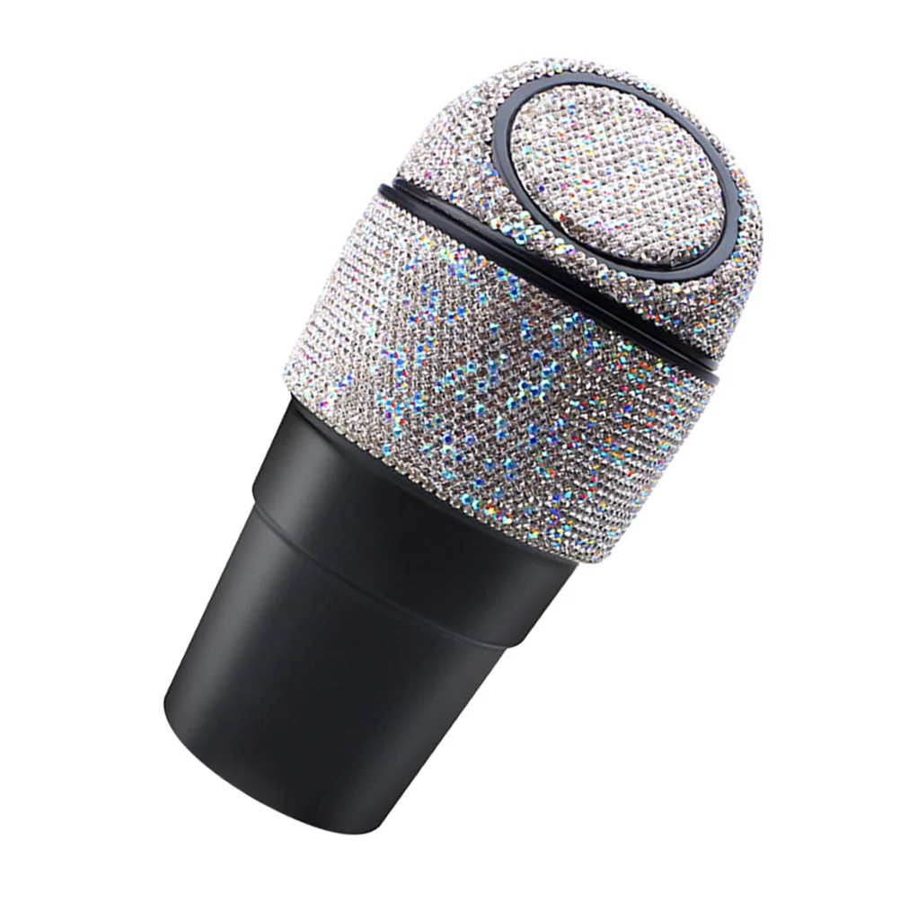 سلة مهملات السيارة بتصميم حجر الراين اللامع بحجم صغير لحامل أكواب سلة المهملات الداخلية للسيارة وخفيف الوزن #6