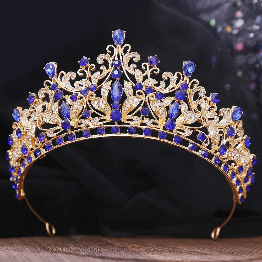 Luxury Floral Crystal Wedding Crowns Cubic Zirconia Tiaras Handmade CZ Bridal Headdress Diadems Birthday Party Hair Accessories