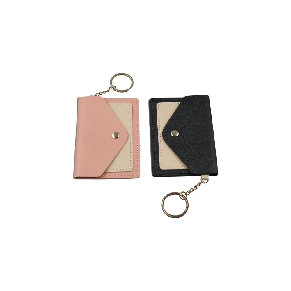 Small Cute Coin Pocket With Keychain Student Card Case Korean Style Card Holder Coin Purse Slim Wallet ID Card Holders