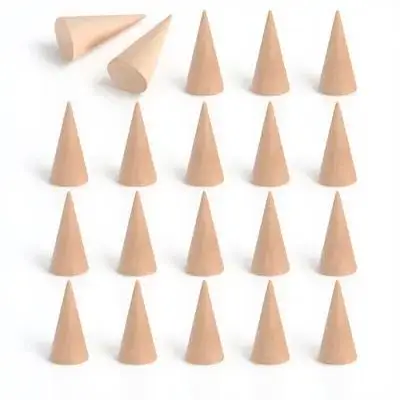 

20Pcs Cone Shape Ring Stand Wooden Display Rack for Rings Holder Jewelry Organizer Showcase Counter Desktop Storage Solution