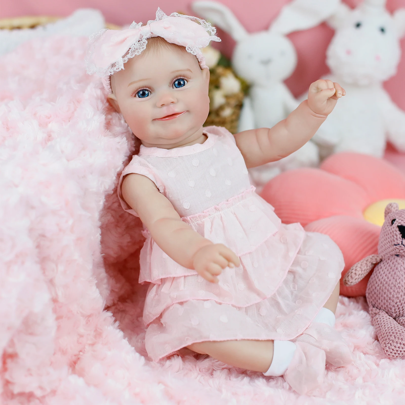 20inch Maddie Full Body Soft Silicone Vinyl Baby Reborn Doll Lifelike Hand Detailed Painted Visible Veins for Girl Xmas Gifts