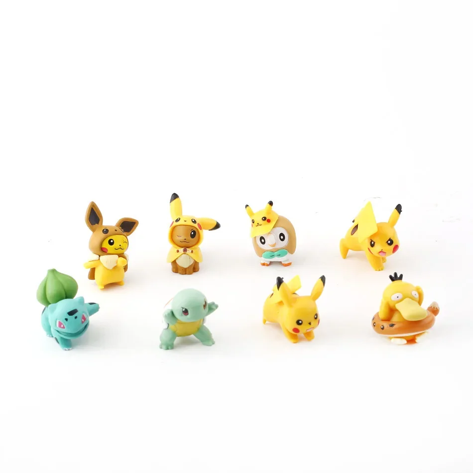 8Pcs/Set Pokemon Pikachu Pet Collection Pocket Monste Figure Action Model Toys Kids Christmas Gift Children Gifts