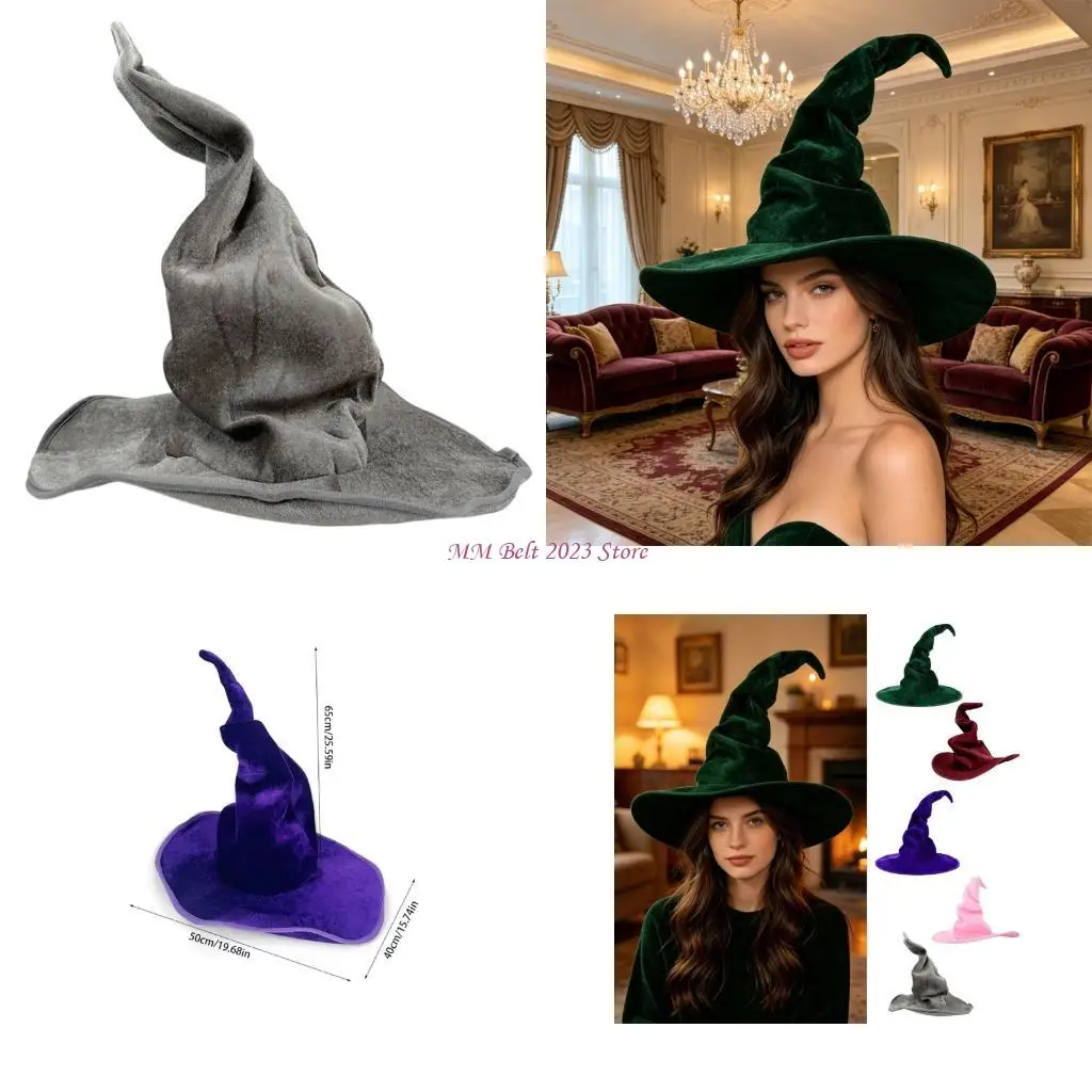 49ME Halloween Wizard Hat Kids Adults Halloween Party Cosplay Costume Decoration Witch Hat Home Yard Cosplay Event