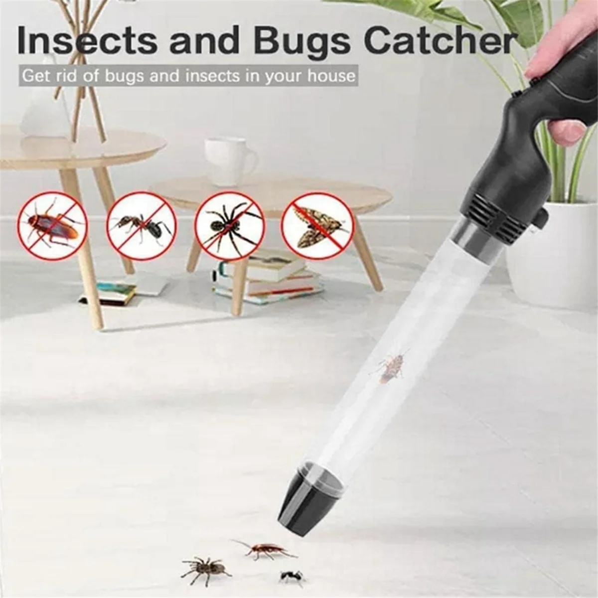 Vacuum Bug Catcher Spider and Insect Traps Catcher Bug Control for Adults and Kids Insects Handheld LED Flashlight