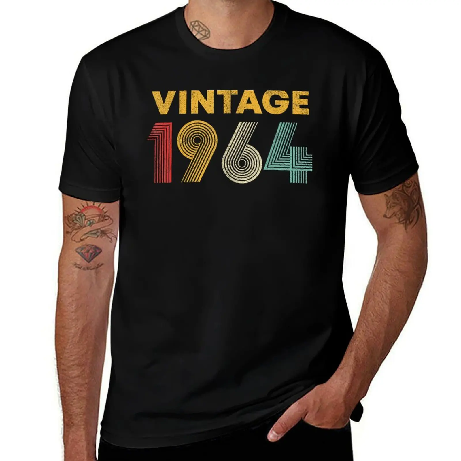 خمر 1964 58th هدية عيد ميلاد الرجال النساء 58 سنة تي شيرت تي شيرت القطن 100% تي شيرت للرجل القطن تي شيرتات عجيبة