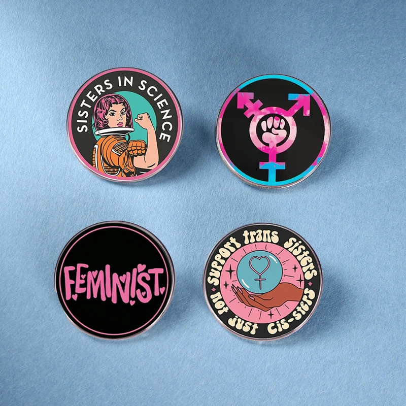 Creative Feminism Alloy Brooch Trust Female Strength Badge Fashion Woman Brooch Lapel Pin Backpack Hat Clothes Accessories