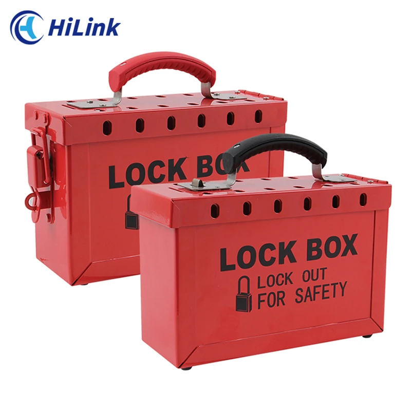 Safety LOTO Portable Metal Steel Industrial Group Management Lockout Station Lock Box with Keyhole Slot