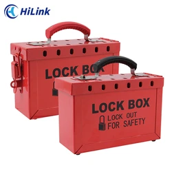 Safety LOTO Portable Metal Steel Industrial Group Management Lockout Station Lock Box with Keyhole Slot