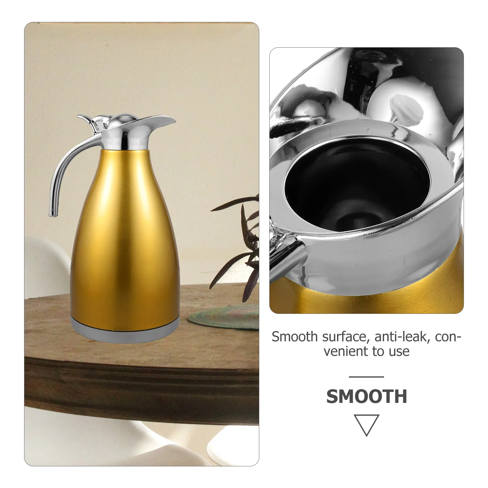 

Thermal Jug Insulated Water Bottle Stainless Steel Vacuum Pot for Coffee Tea Beverage Travel Anti Leak Safe Clean
