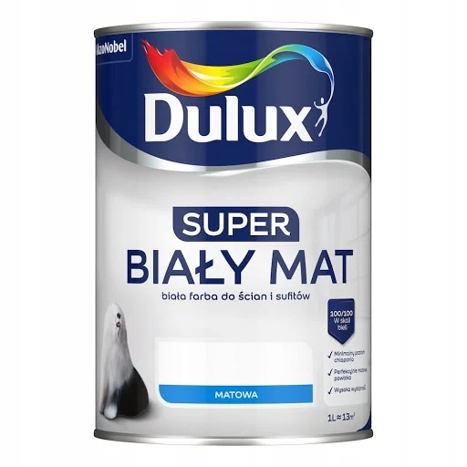 Dulux Super Acrylverf Muurwateremulsie Wit Mat 1L