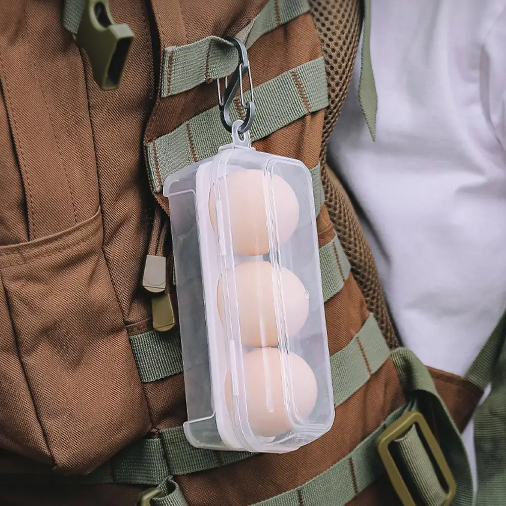 Caja de almacenamiento de huevos, contenedor portátil al aire libre para acampar, caja organizadora de cocina, 3/4/8 rejillas