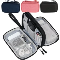Bolsa organizadora de viaje, organizadores de almacenamiento de cables, funda de transporte, bolsas de almacenamiento portátiles impermeables de doble capa para Cable