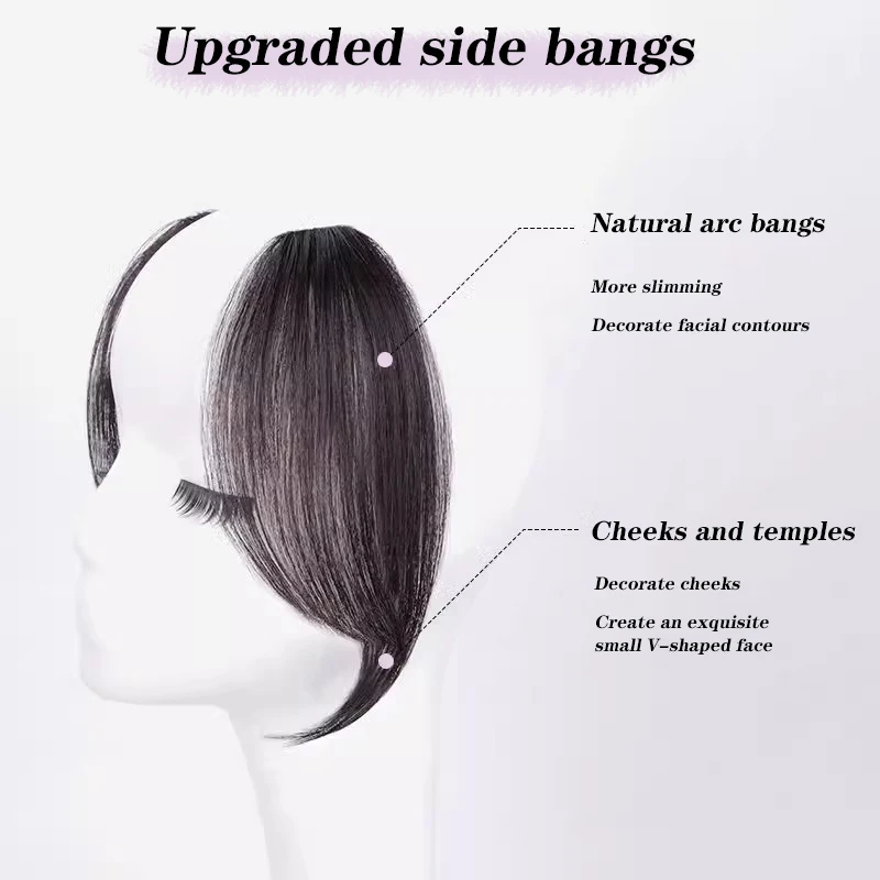 MSTN Synthetic Women's Fringe Clip Hair Bangs Wig Hair Middle Part Invisible Both Sides Bangs Wig Clip Extension