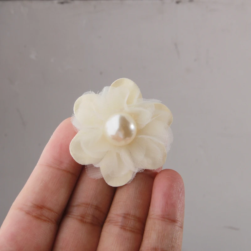 10PCS/Lot Beige Series Mix Styles Set Chiffon Fabric Flowers For Wedding Invitation Artificial Flowers For Dress Hat Decoration
