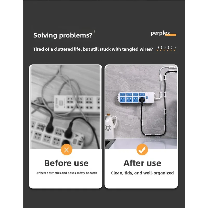 Self - Adhesive Wire Fixer - No - Nail Design, Perfect for Desktop Cable Management. Can Fix Data Lines, Network Cables, etc.
