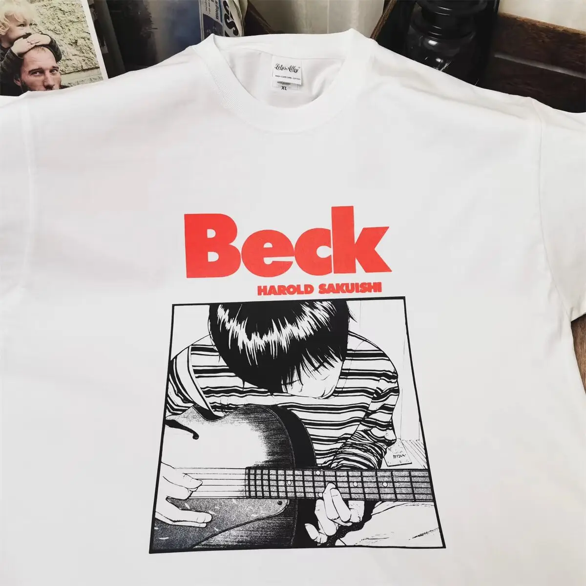 Japanese Anime BECK Short sleeve T-shirt Harajuku Cartoon guitar band Women's high-quality summer cotton short-sleeved top style