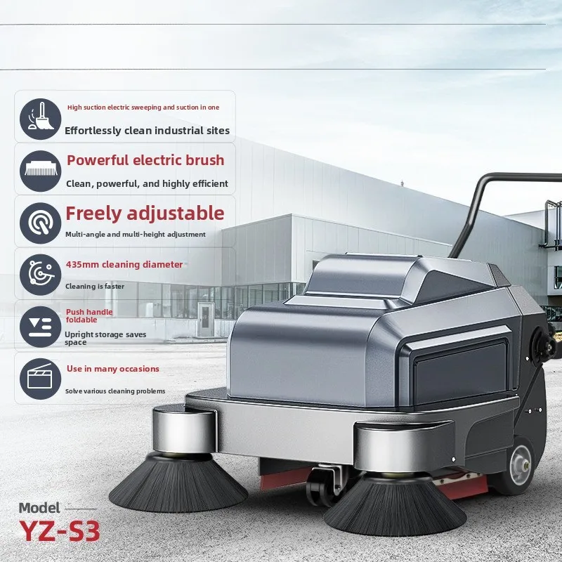 S3 hand-push sweeper, factory workshop electric sweeper property road community cleaning