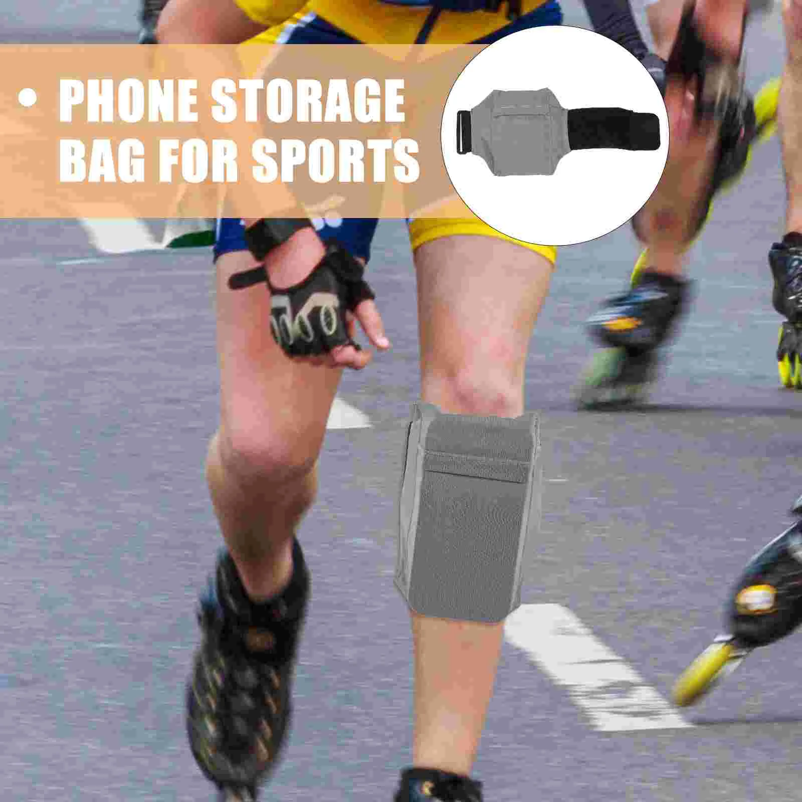 Gym Bag Phone for Sports Elastic Running Leg Storage Case Black Holder Exercise