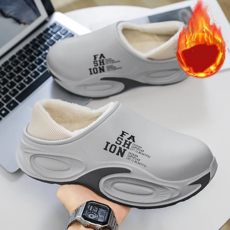 شباشب قطنية للرجال والنساء، موديلات جديدة للخريف والشتاء، مبطنة بالصوف، دافئة، مقاومة للماء، غير قابلة للانزلاق، أحذية قطنية سميكة للاستخدام المنزلي والخارجي