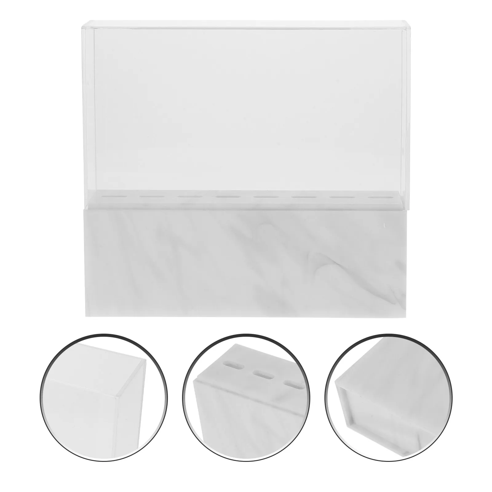8-Hole Acrylic Tweezers Storage Stand Marble Finish for Eyelash Extensions Beauty Salon Home Organization Lash Tweezer Holder