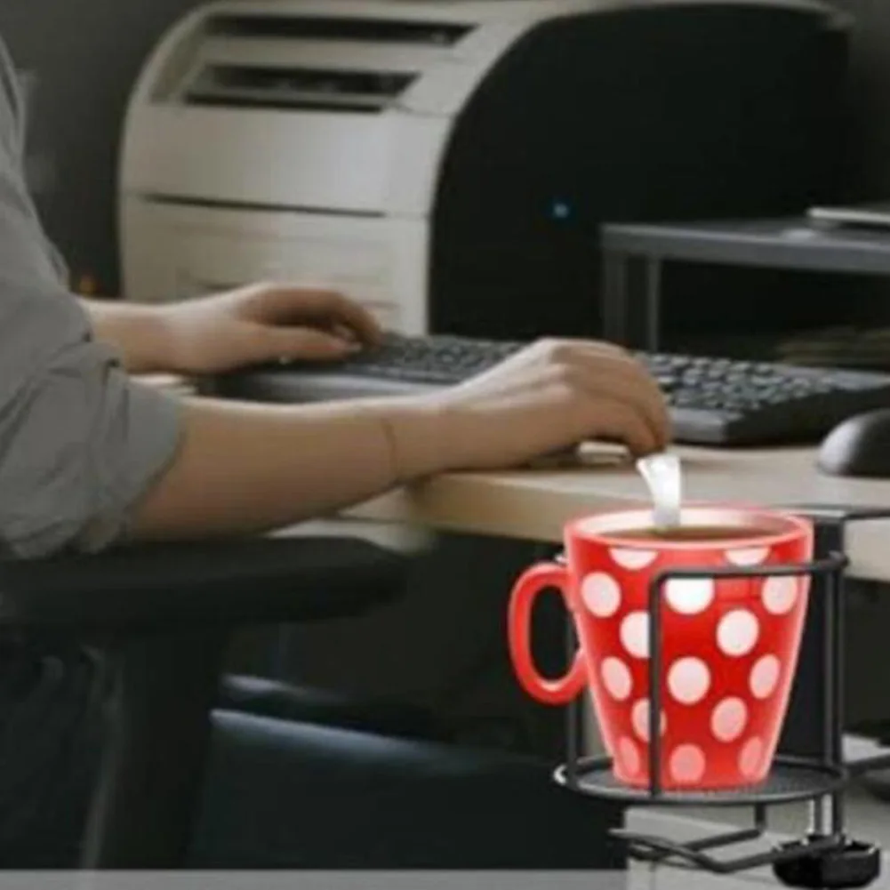 Tumbler Mount Desk Cup Holder Office Use Rust-proof Construction 304 Stainless Steel Plating Finish For Office Desk