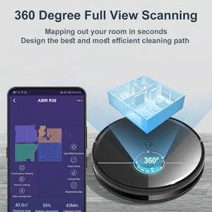 مكنسة كهربائية روبوتية ABIR R30 مع قفص كهربائي تلقائي ، شفط 6500PA ، خريطة متعددة الطوابق ، تنظيف مخصص للغرف الرطبة والجافة أفضل 8 مبيعات روبوت مكنسة كهربائية ومكواة قماش - No6