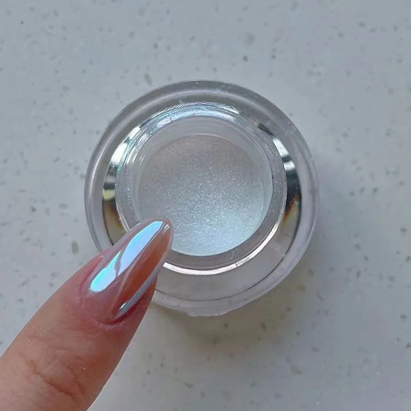 1 Dose Chrom-Glanzspiegel-Nagelpuder Hochglänzende Aurora-Mondlicht-Nagelkunst-Pigmente Nagel-Reibepuder Dekoration 0,3g-0,5g