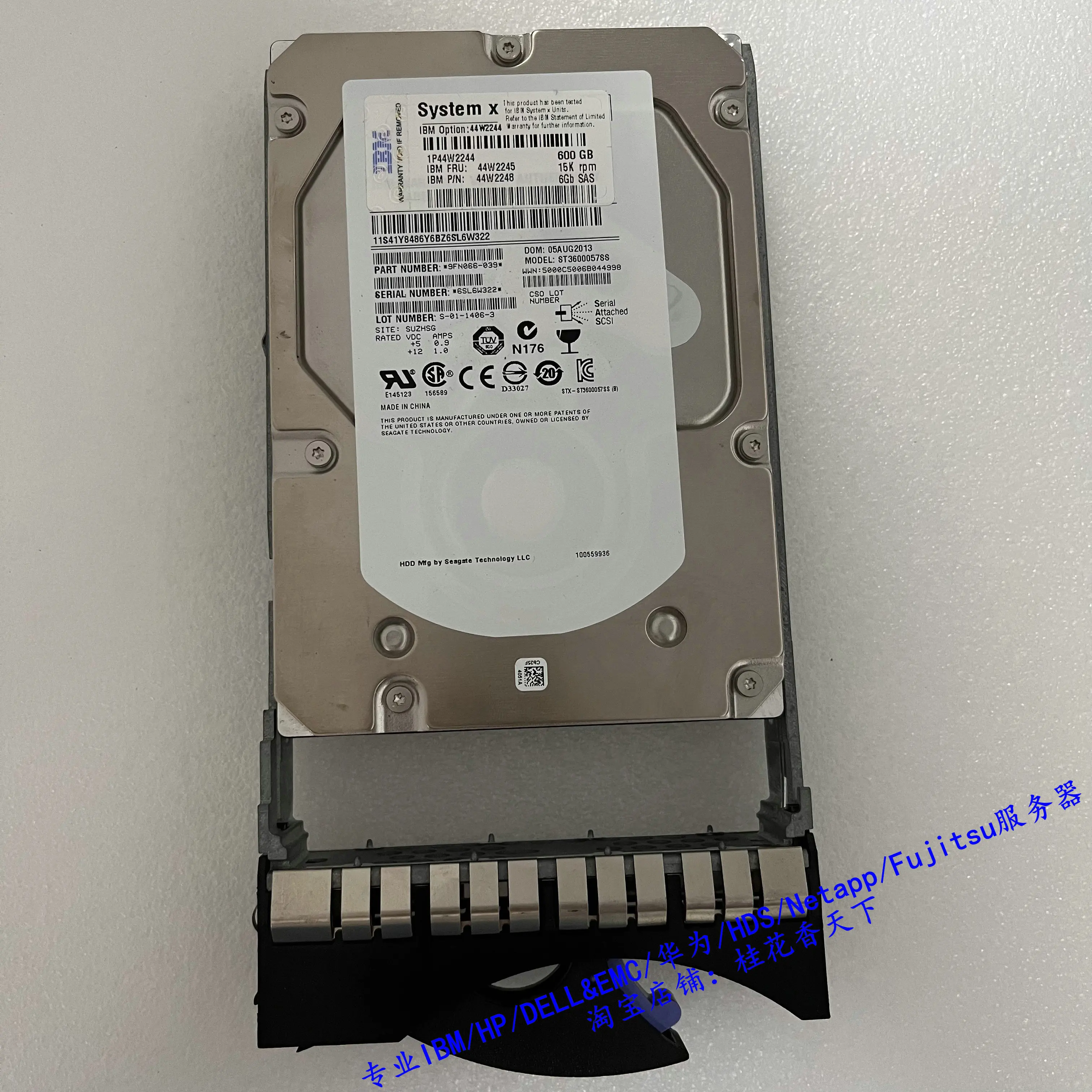 تستخدم لـ IBM 44W2245 600G 15K SAS 3.5 44W2244 44W2248 القرص الصلب للخادم